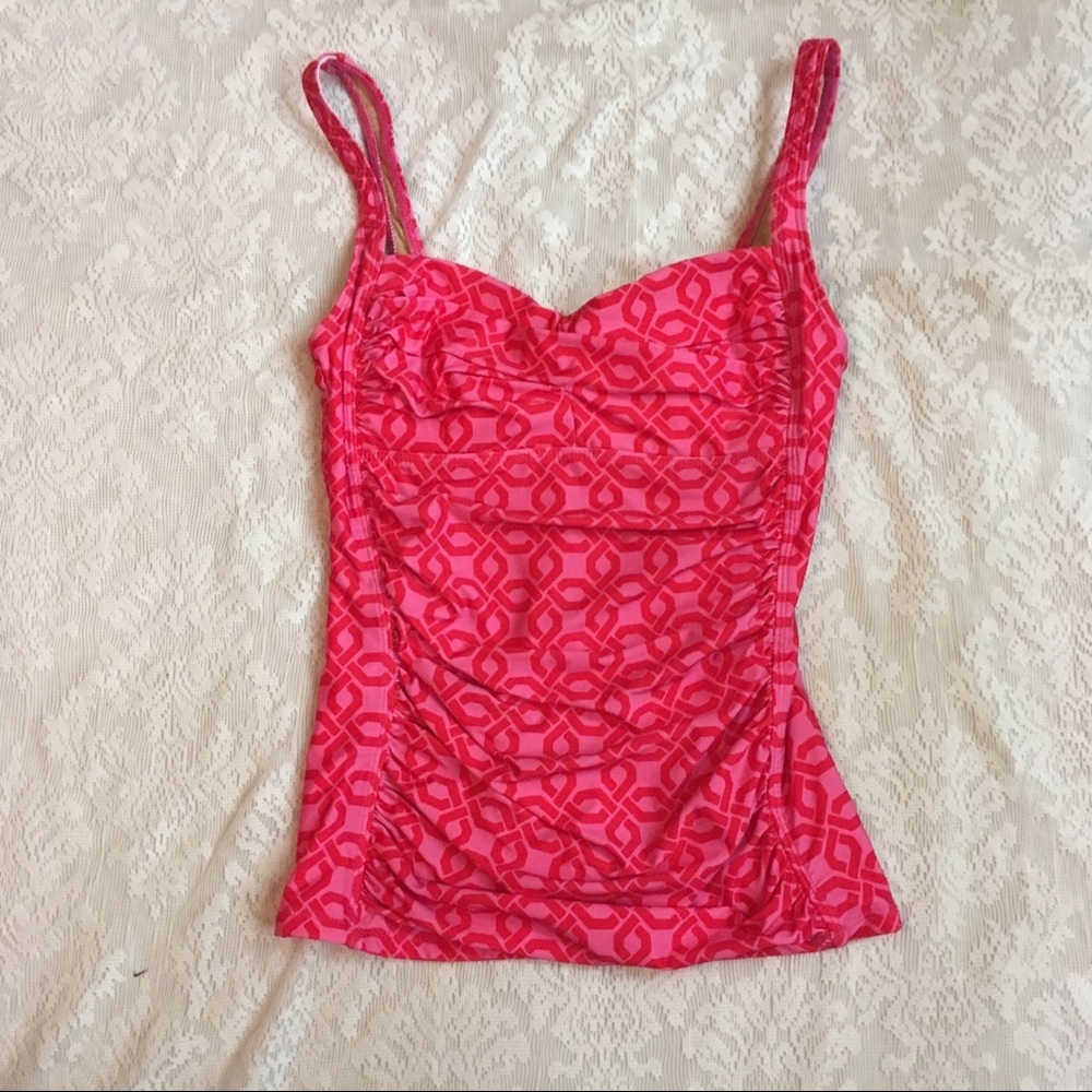 Athena printed tankini top with sweetheart…